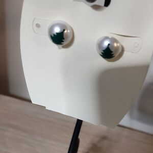 Elegant Silver and Green Earrings